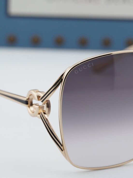 GG1323S 001 Gold/Grey Gradient Gucci GG1323S 001 Square Sunglasses - Gold / Grey
